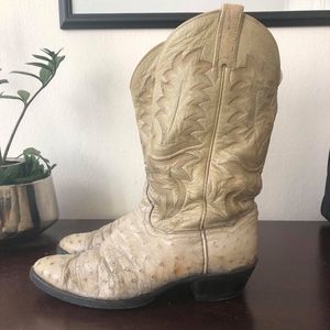 Vintage handcrafted ostrich western boots 10,5